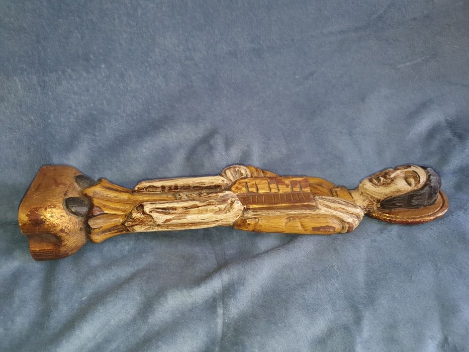 Stara figura rzeźba świętego Piotra drewno XIXw