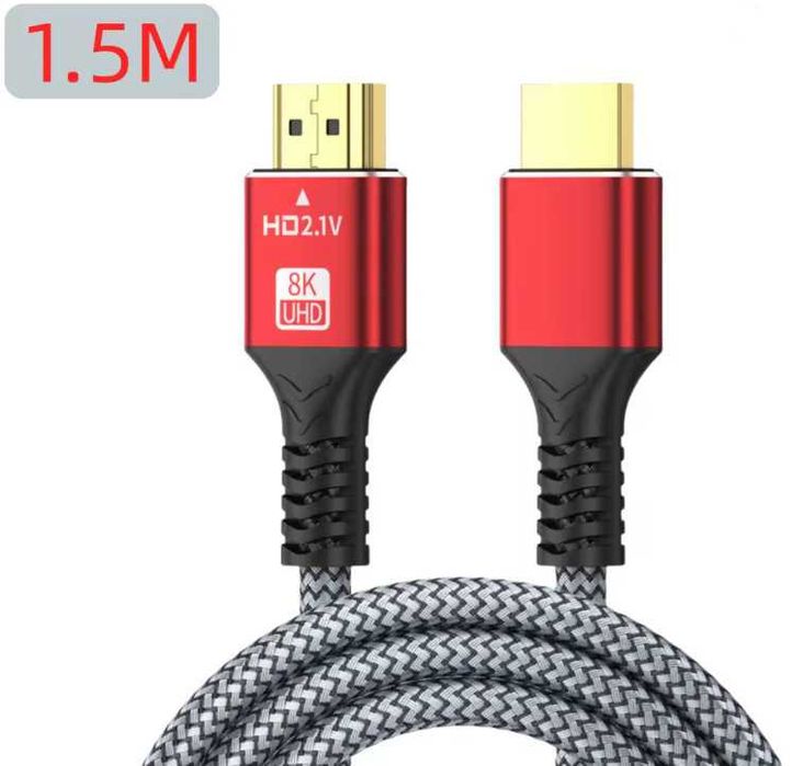 HDMI 2.1 кабель 8K UHD (1.5 м), позолочені контакти, нейлонова оплітка
