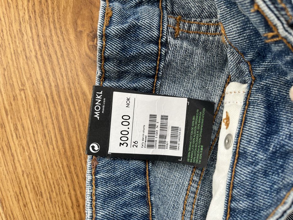 Spodenki jeansowe szorty Monki Kelly denim distressed 26 S