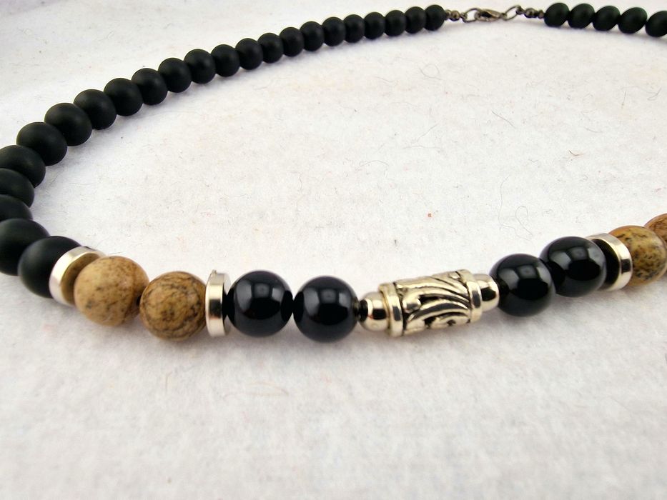 Naszyjnik meski z kamieni naturalnych PROMOCJA