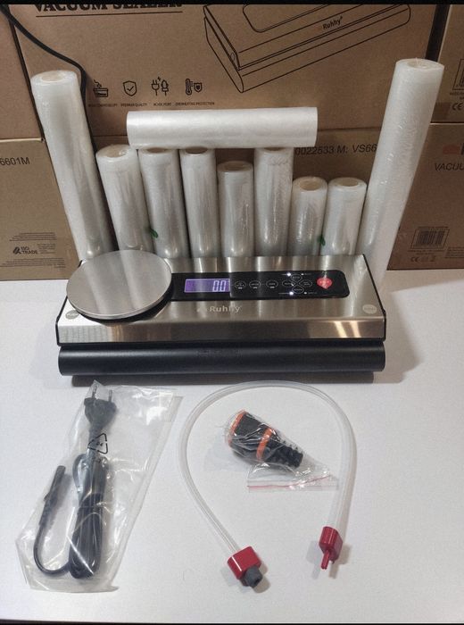 10 рулонов+ мощный вакуматор, весы вакууматор пленка