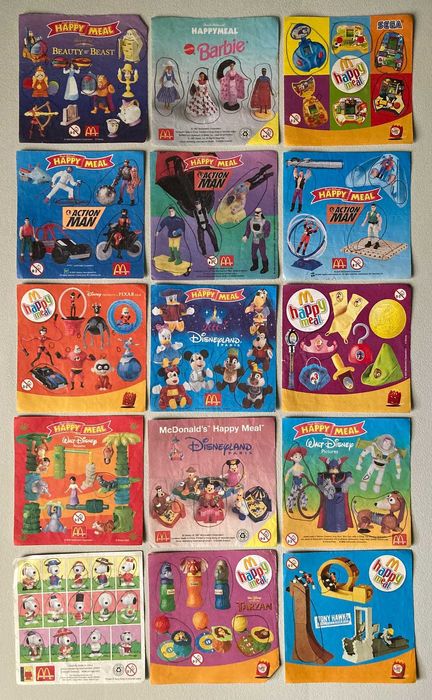 Conjunto de 15 Folhetos Happy Meal McDonald's