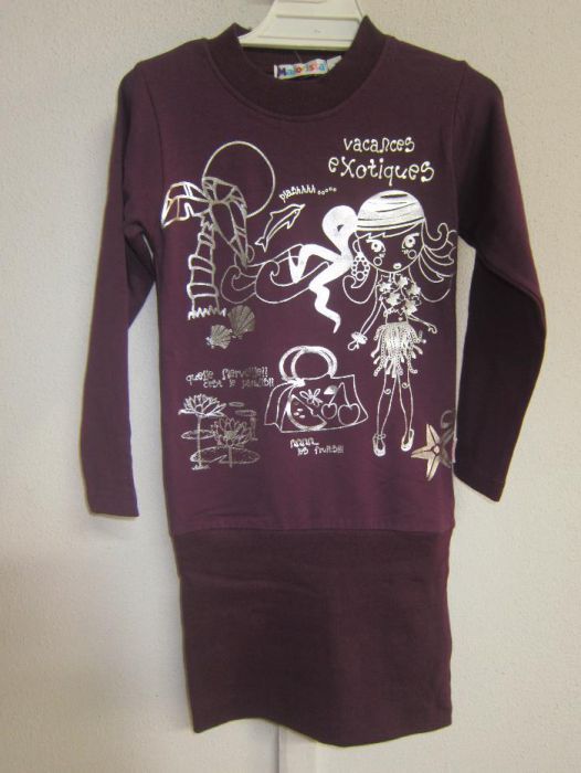 Túnica de menina roxa escura 4, 6 e 8 Anos Vacances Exotiques Maiorist