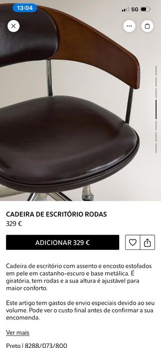Secretaria e cadeira da Zara Home como novas