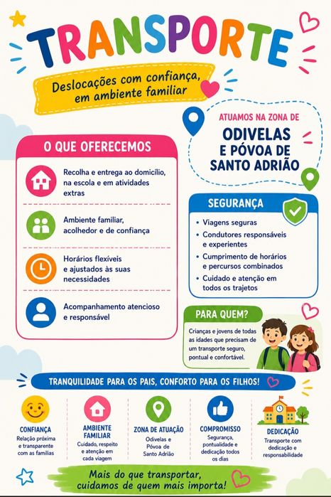 Transporte com confiança em ambiente familiar