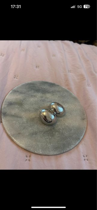 Kolczyki duze masywne srebrne klipsy okragle