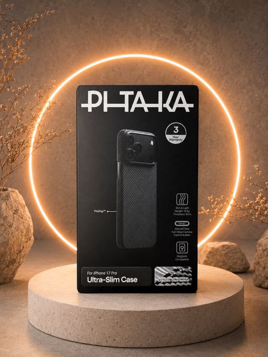 Чохол Pitaka Ultra-Slim Twill Black/Grey for iPhone 17 Pro (KI1701BP)