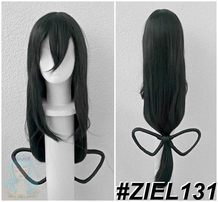 Tsuyu Bnha Boku no Hero Academia My hero academia cosplay wig zielona długa peruka 100cm z kokardą grzywką na konwent halloween zabawę imprezę