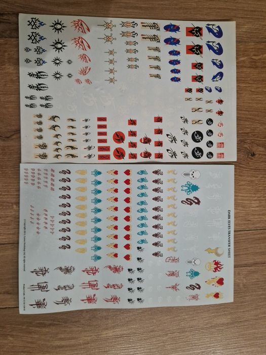 Kalkomanie Warhammer 40k, Eldar, Drukhari, SW, SM, Orks, Necrons , Tau