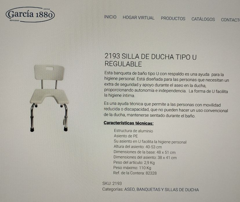 Cadeira de banho - Geriatria
