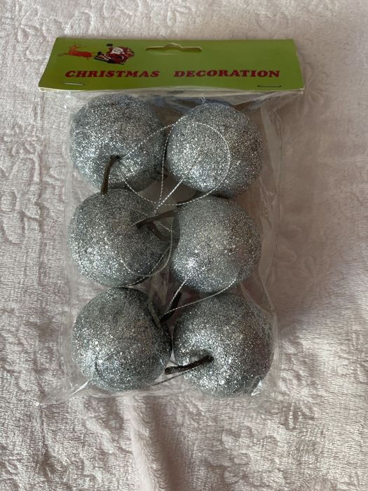 Bombki jabłko srebrne 5cm