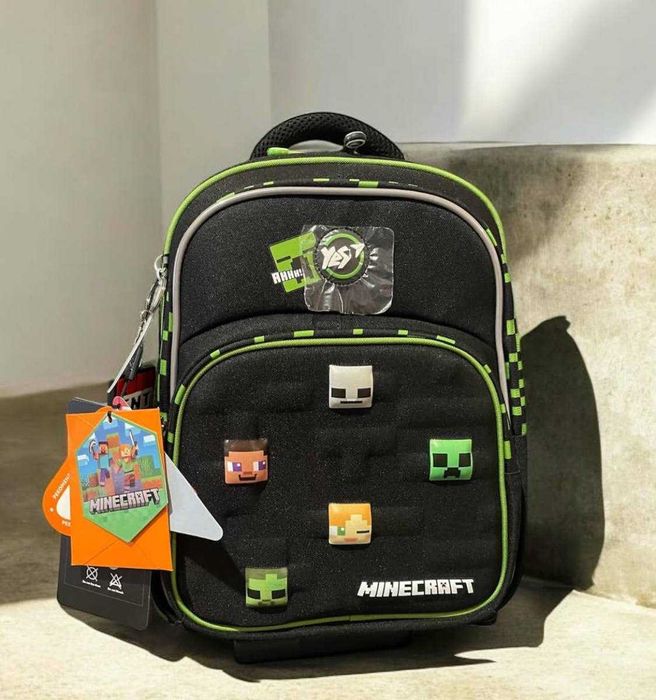 Рюкзак шкільний напівкаркасний Yes Minecraft  розмір М майнкрафт