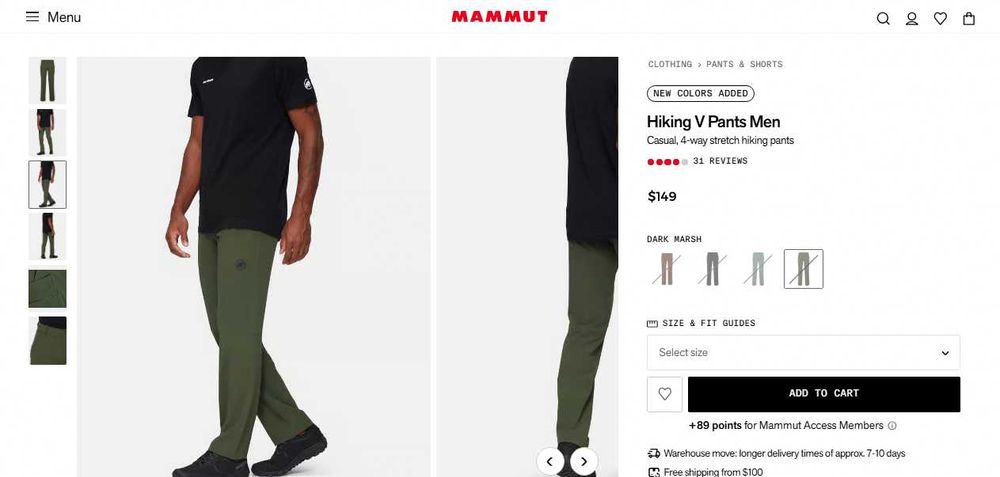 Нові оригінал Mammut Hiking V Pants штани