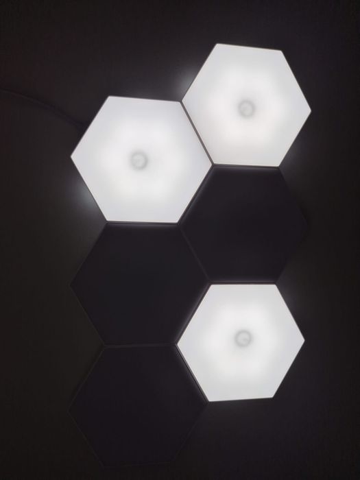 Lampa ścienna LED hexagon dowolne wzory barwa biała zimna 6szt NOWA