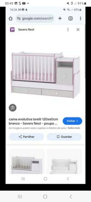 Cama convertivel Lorelli 120x60 berço cama 1.70 x 60cm