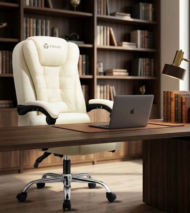 Fotel Gamingowy Krzesło Biurowe Ergonomiczny Tapicerowany Skandynawski