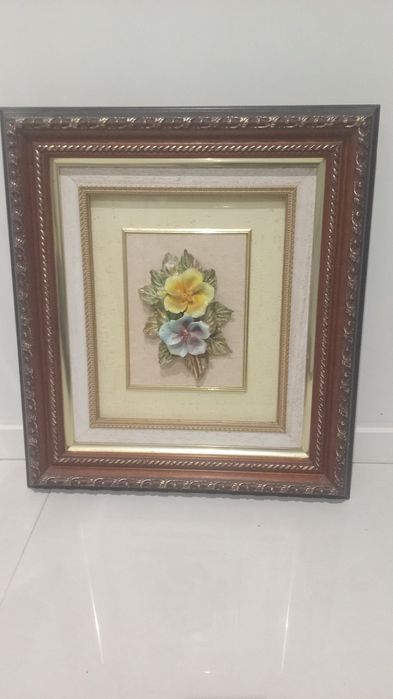 Quadro Flores em Alto Relevo. 3 Fotos.