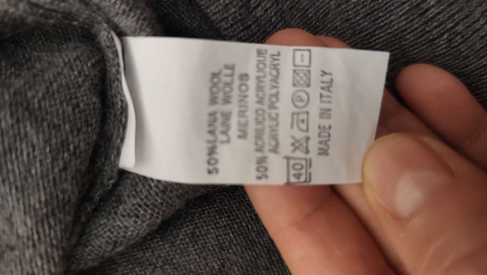 Piękny sweterek męski wełna Merino M
