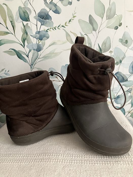 Śniegowce Crocs kalosze ocieplane brazowe wsuwane sciagacz roz.36/37