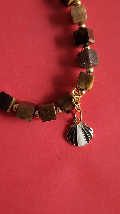 Bransoletka tygrysie oko z muszelka