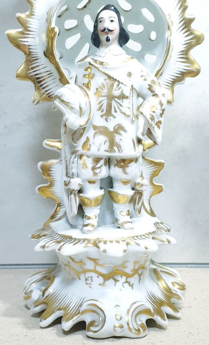 Raros lindos antigos castiçais franceses em porcelana Vieux Paris