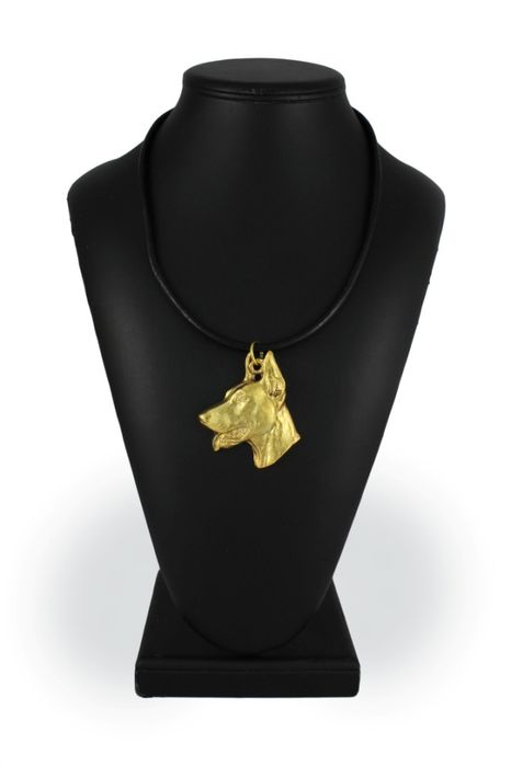 Doberman naszyjnik pozłocony w pudełku Art-Dog