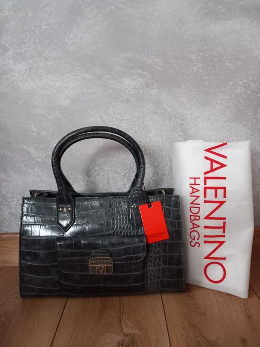 NOWA MARIO VALENTINO oryginalna torebka shopper skóra ekologiczna grey