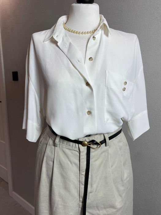 Klasyczna biała oversize’owa koszula damska Topshop Capsule wardrobe