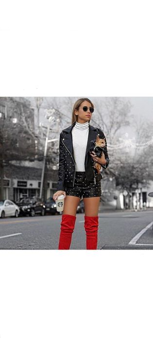 GUESS оригинал. Шикарная косуха куртка кожанка экокожа чёрная XS