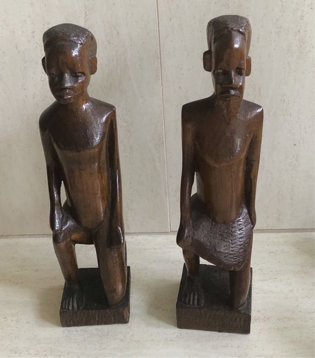 Decoração Conjunto de estatuetas pau preto