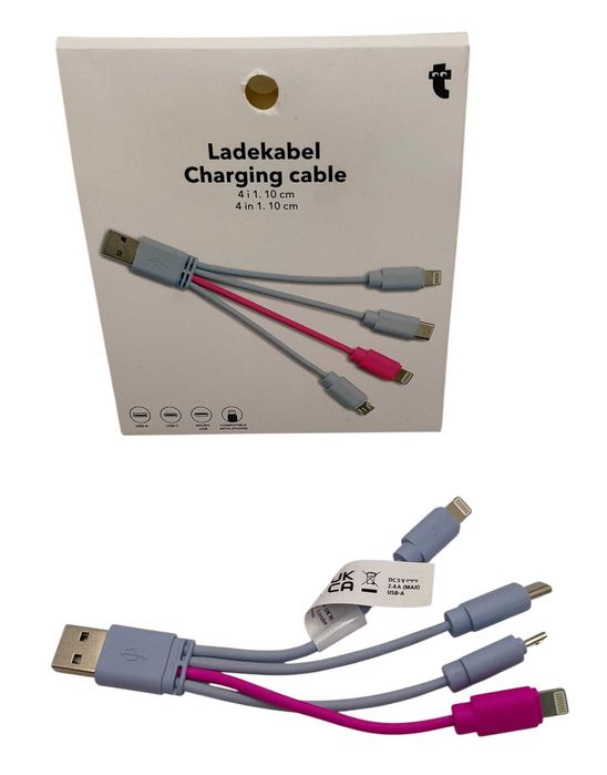 Zestaw Kabli Kabel USB / USB-C / microUSB / x2 LIGHTNING 4w1 10cm
