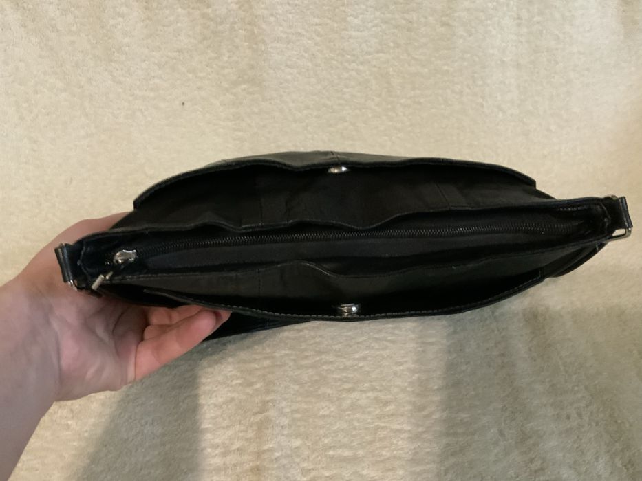 Подарок мужчине. Кожаная фирменная мужская сумка, Италия. 30/29 см