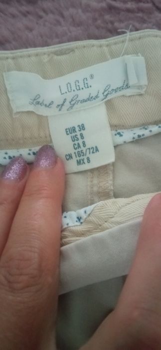 Beżowa spódnica dżinsowa 38