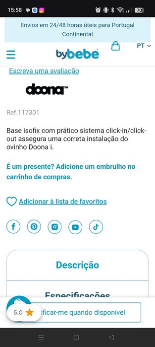 Vendo isofix para carrinho Doona509724469537034241
