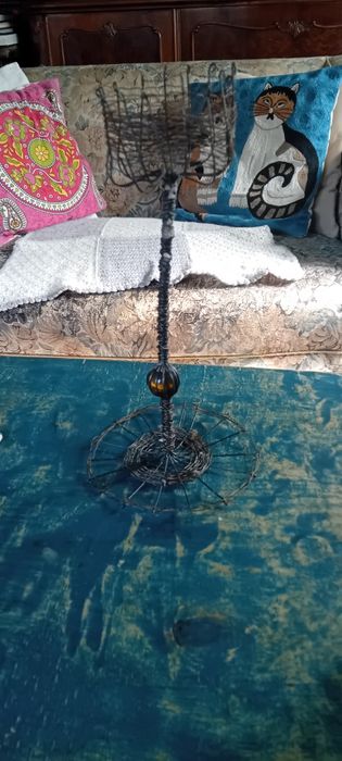 Świecznik vintage druciany 30cm.