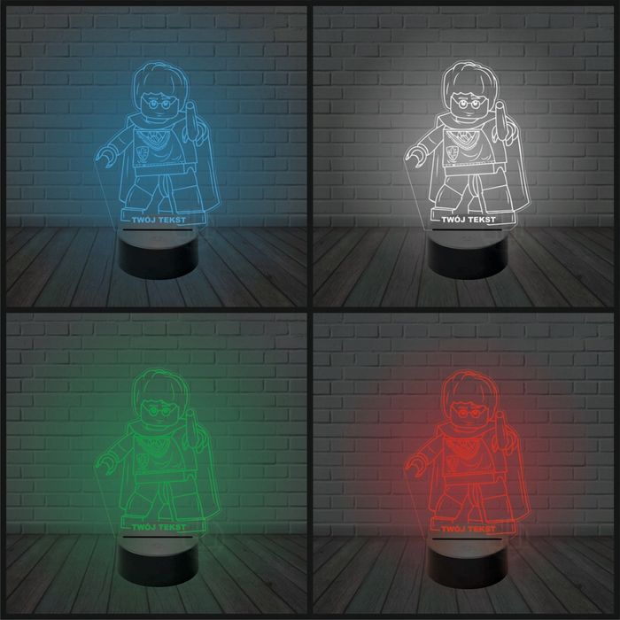 Lampka nocna na biurko 3d led imię grawer HARRY POTTER