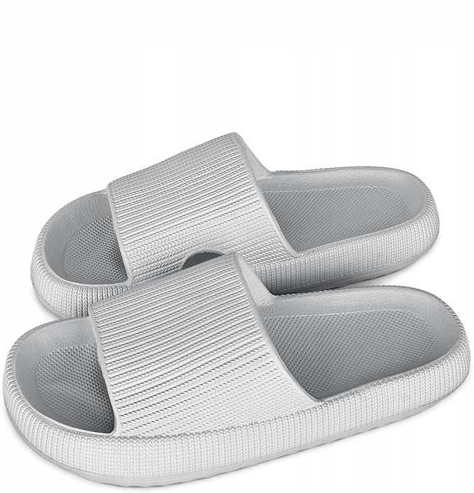 Klapki damskie SHEIN szare 36 37 pianka EVA lekkie