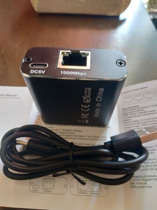 Мережевий  разветвитель інтернету, активний 1×2, 1000 Mbps