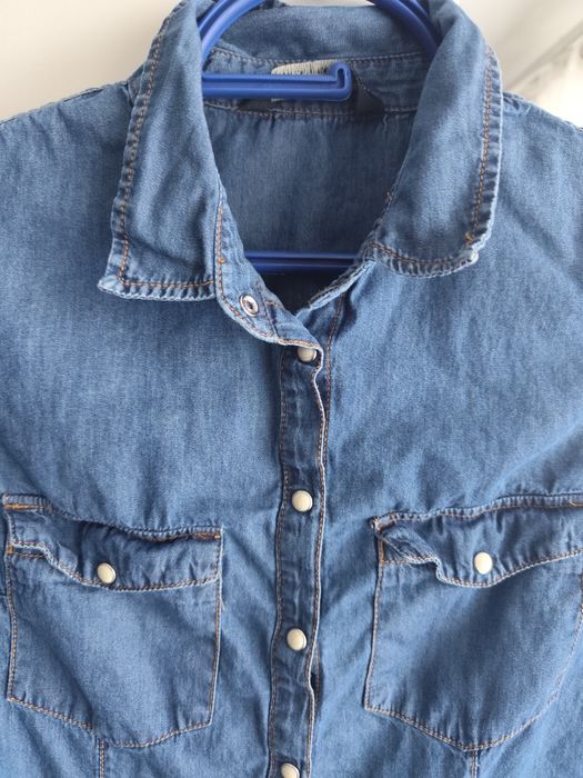 Koszula jeansowa niebieska damska S 36 Bershka