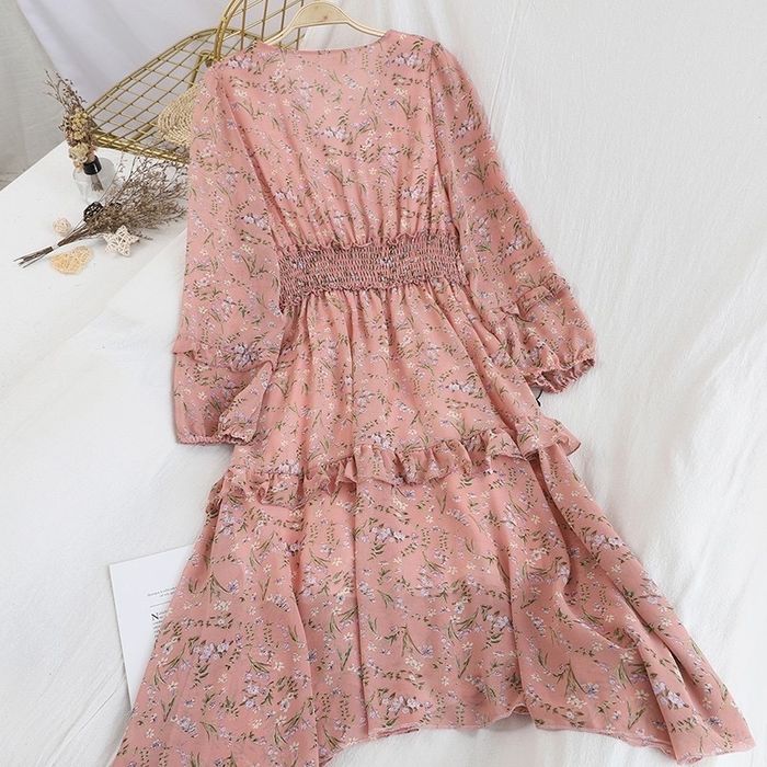 Сукня шифонова рожева квіткова цветочное платье розовое плаття рюші