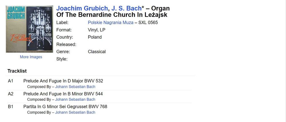 Joachim Grubich, J. S. Bach - Organ Church in Leżajsk