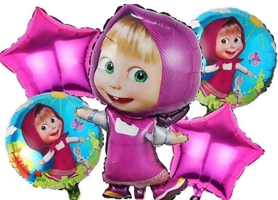 Zestaw balonów urodzinowych Masza i Niedźwiedź 5 szt