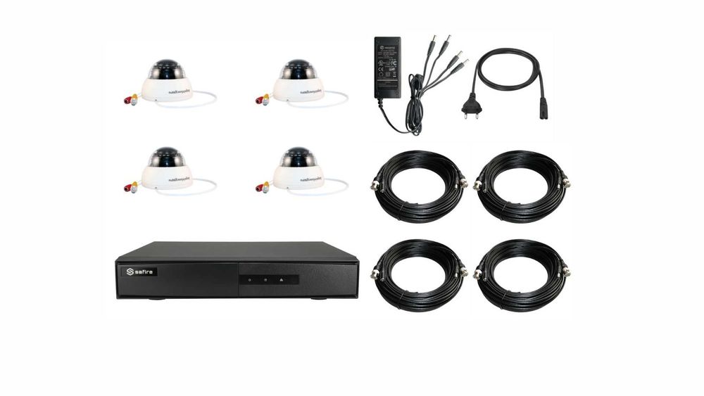 Kit de Videovigilância Interior HD – 4 Câmaras + DVR Full HD P2P