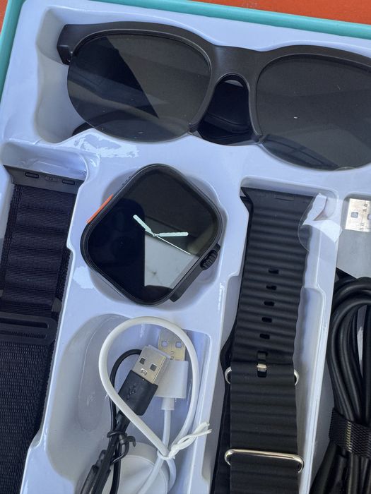 Smartwatch Ultra e Oculos Bluttooth RM 43( 5 em 1)
