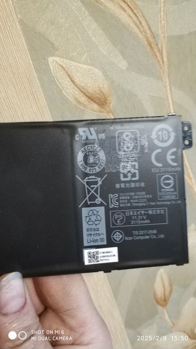 Аккумулятор ноутбука acer es1 523 AC14B18J (3ICP5/57/80) 3115mAh 11.31