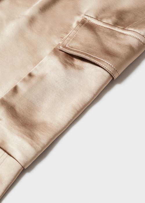 Spodnie satynowe cargo Mango XS