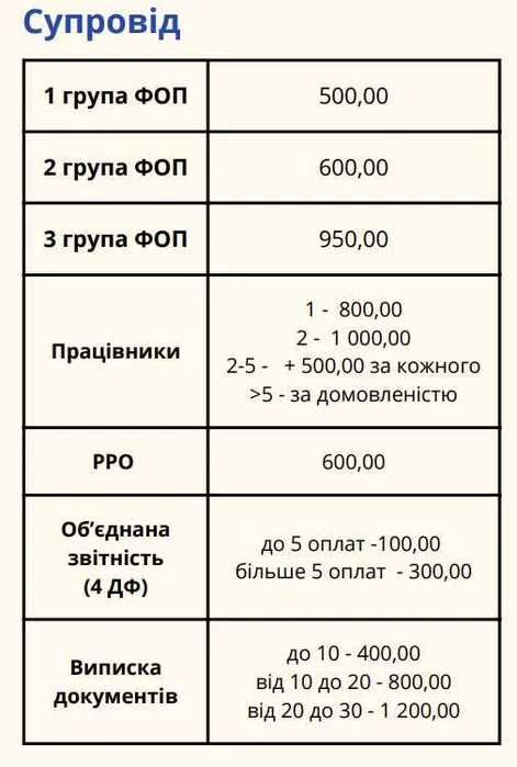 Бухгалтер ФОП 1,2,3 груп (Облік і звітність)