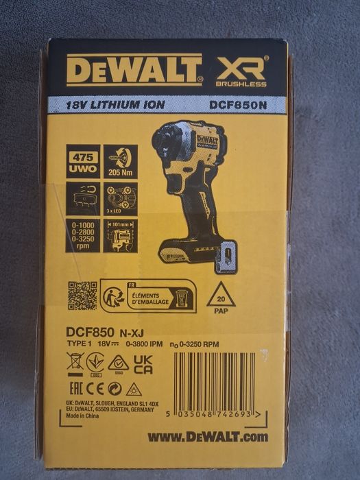 Zakrętarka udarowa DeWalt 18V DCF850N