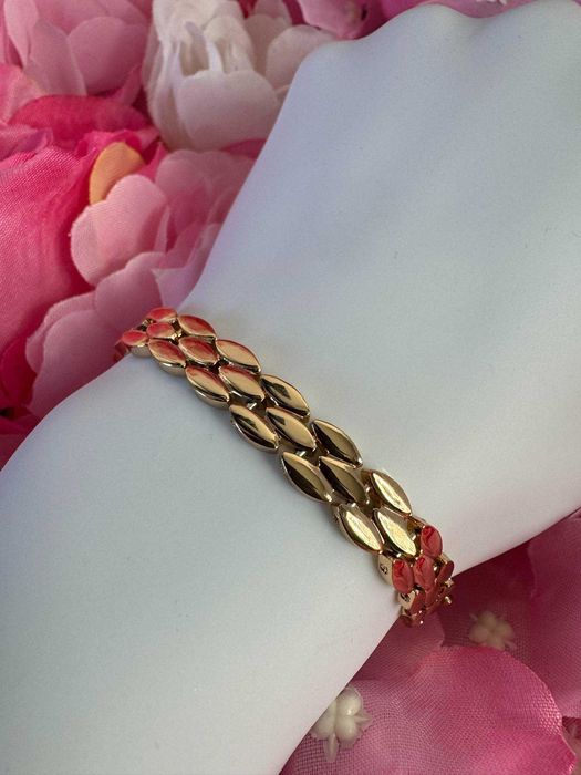 Bransoletka 19 cm stal nierdzewna elegancka pozłacana 18k b739