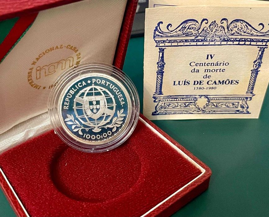 Moeda comemorativa em prata do IV Centenário da Morte de Camões